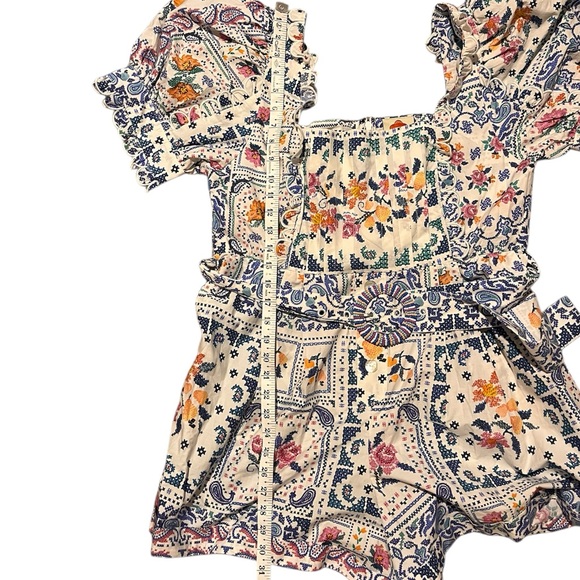 Farm Rio NWT Women's Romantic Bandanas Off-White Romper Size XL - Picture 13 of 14